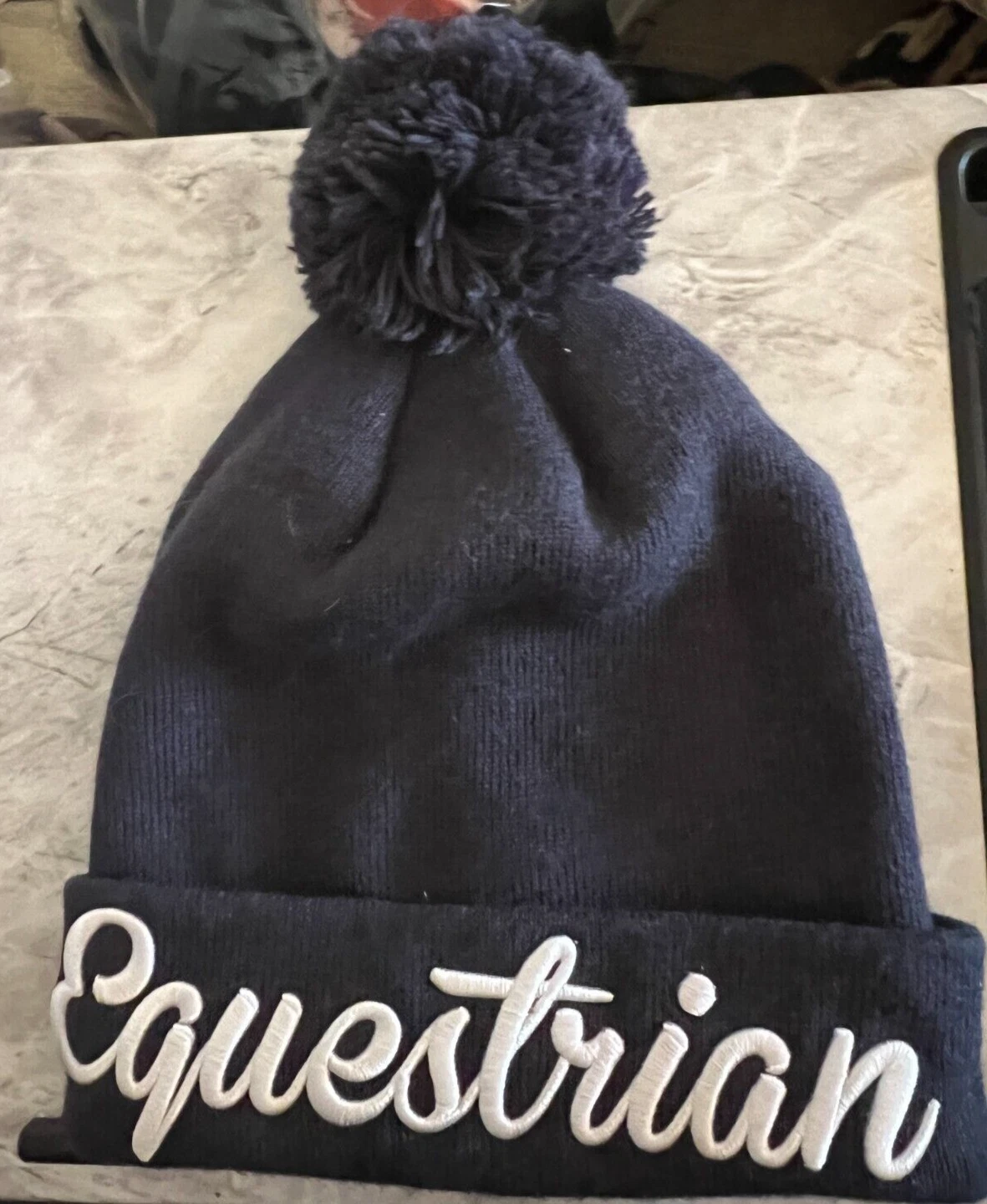 bonnet bonnet tricot femme marine équestre suprême hiver ski neige cadeau pom