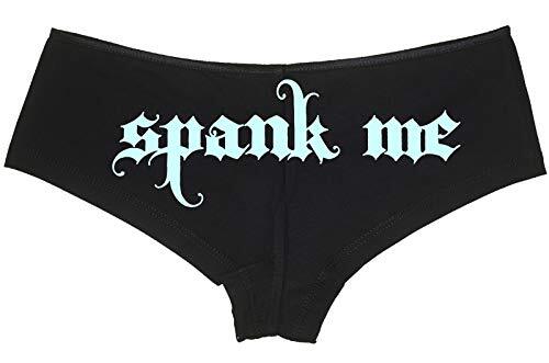 Knaughty Knickers Spank Me Goth Schrift sexy schwarz Boyshort flirtend unterwürfig BDSM - Bild 1 von 16
