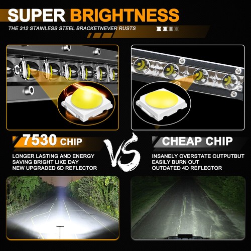 Roof Curved Single Row Led Light Bar Driving Fog Pods For Offroad Truck SUV 4X4 - Picture 9 of 45