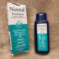 Nizoral Psoriasis Scalp Shampoo and Conditioner, 11 oz exp 06/2026 - Rough Box