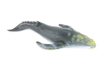 Realistic Humpback Whale Toy, Hand Painted, Soft Rubber Model 21" IM24 B658