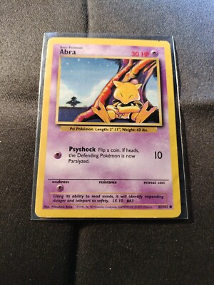 Rare 1995 Abra Pokemon Card 43/102 See Pics | eBay Rare 1995 Abra Pokemon Card 43/102 See Pics | eBay