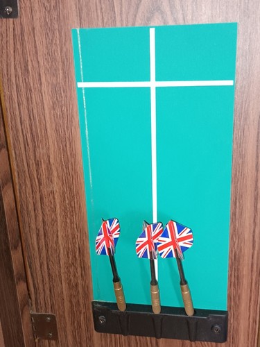 Vintage Large "25×"22 Excalibur Dart Board Case Cabinet - Picture 4 of 4