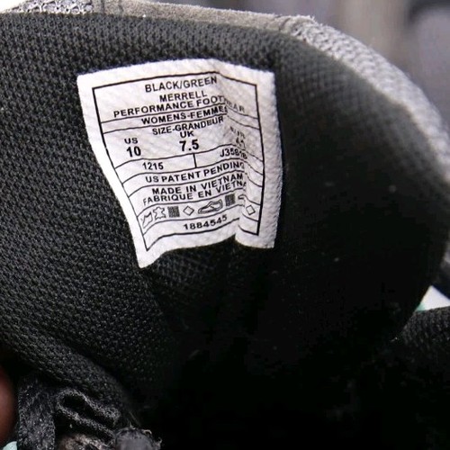 Zapatos de tenis de senderismo Merrell negros verdes para mujer talla 10 al aire libre - Imagen 7 de 7