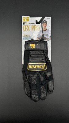 Franklin Men's MLB CFX Pro Baseball Batting Gloves Black/Gold Adult L New