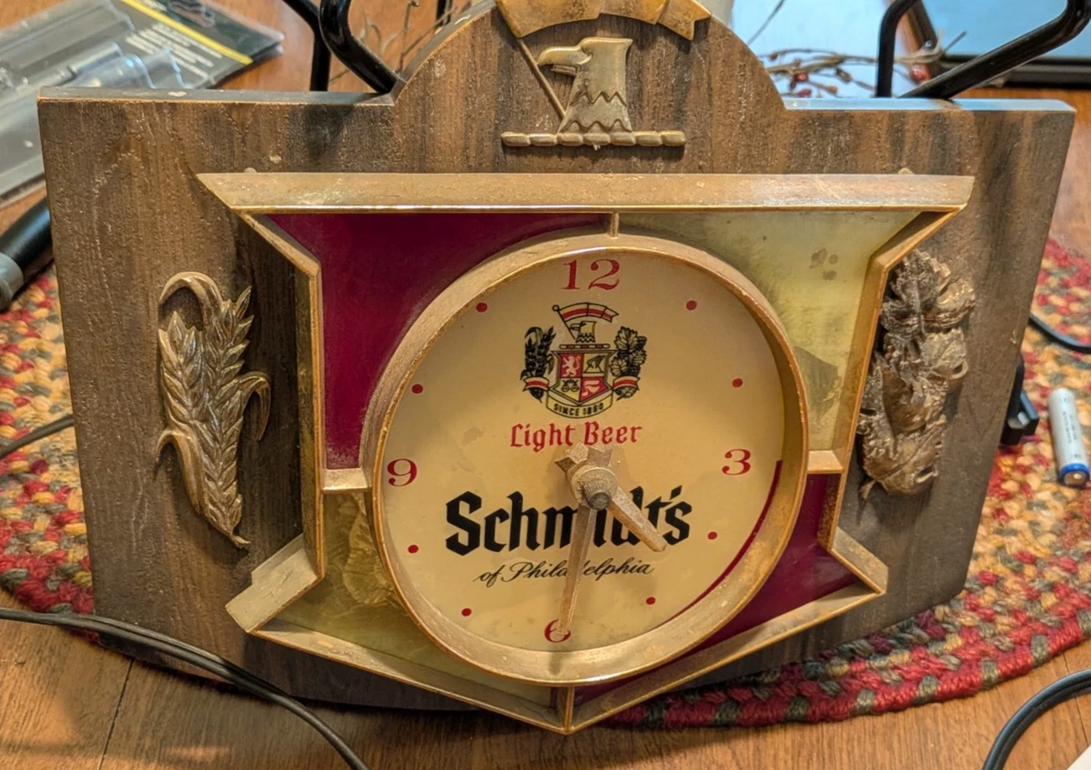 Vintage Beer Sign Clock In Collectible Breweriana Clocks for sale