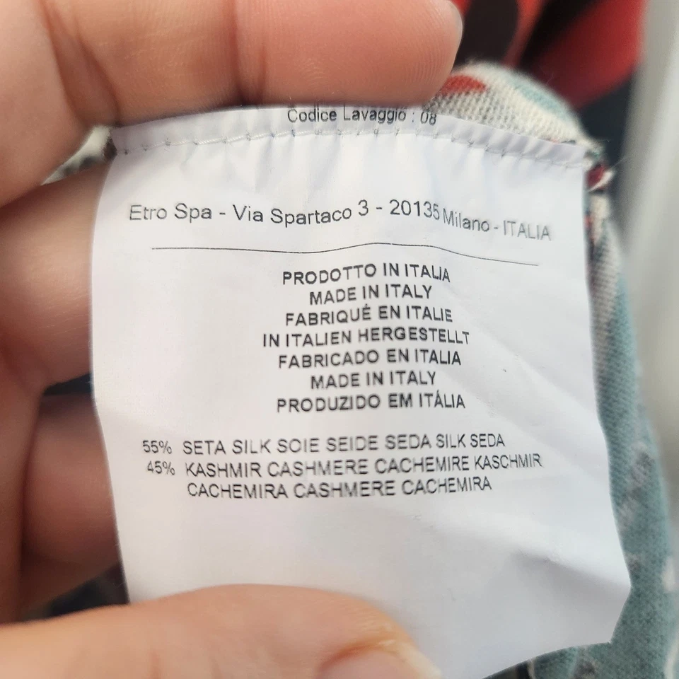 Suéter ETRO Milano Talla 50/US14 Seda Cachemira Leopardo Estampado Paisley Ligero Elegante Foto 4 de 4