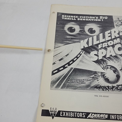 1950s Killers from Space Exhibitor Sheet Peter Graves Sci-Fi Horror Movie Promo - Picture 6 of 9