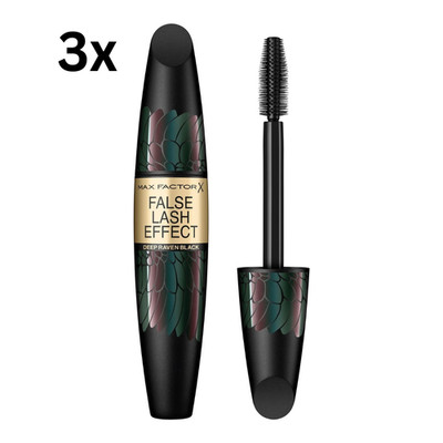 3x Max Factor False Lash Effect, Mascara, 99350044330, 13,1 ml, Deep Raven