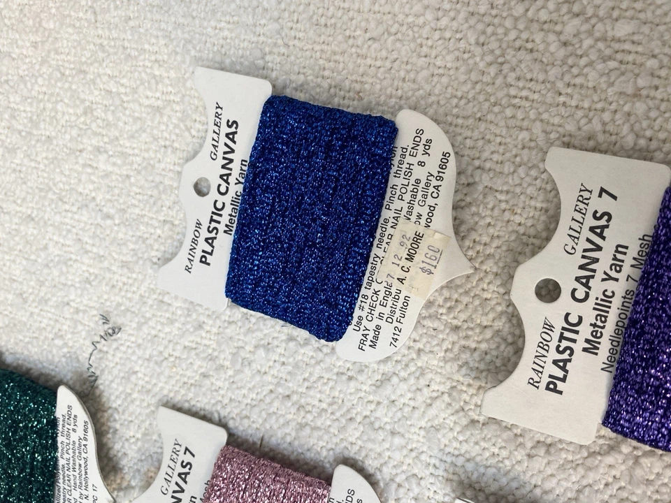 Rainbow Gallery Metallic Thread Yarn Lot Of 8 blue purple pink green rainbow - Image 4 of 4