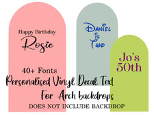 Glossy Large Personalised backdrop vinyl decal, Personalised Arch backdrop Vinyl