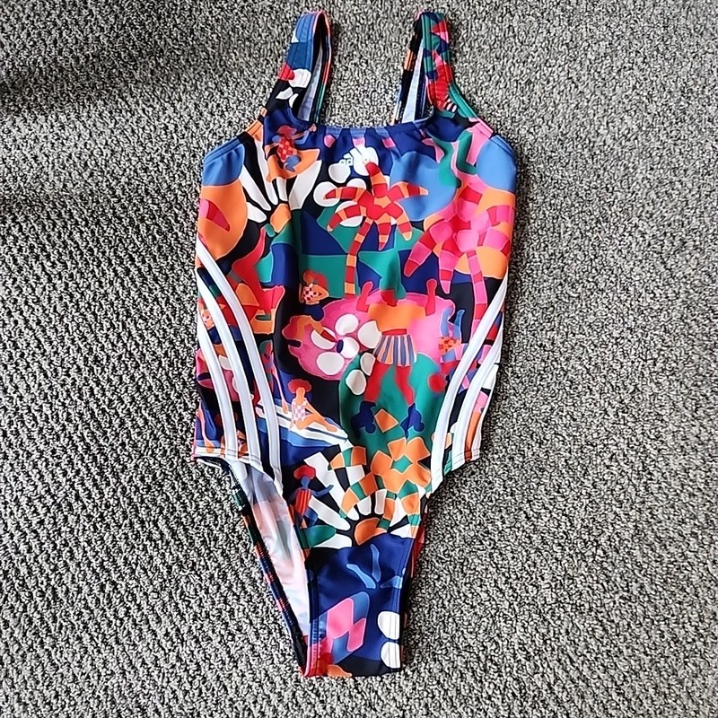 Adidas Farm Rio Women's Swimsuit Size 0 Multicolor One Piece Bathing Suit XS