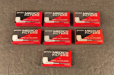 7 NEW Genuine Medico Tobacco Pipe & Cigar Holder Filters Boxes NEW 2 1/4'' 70ct