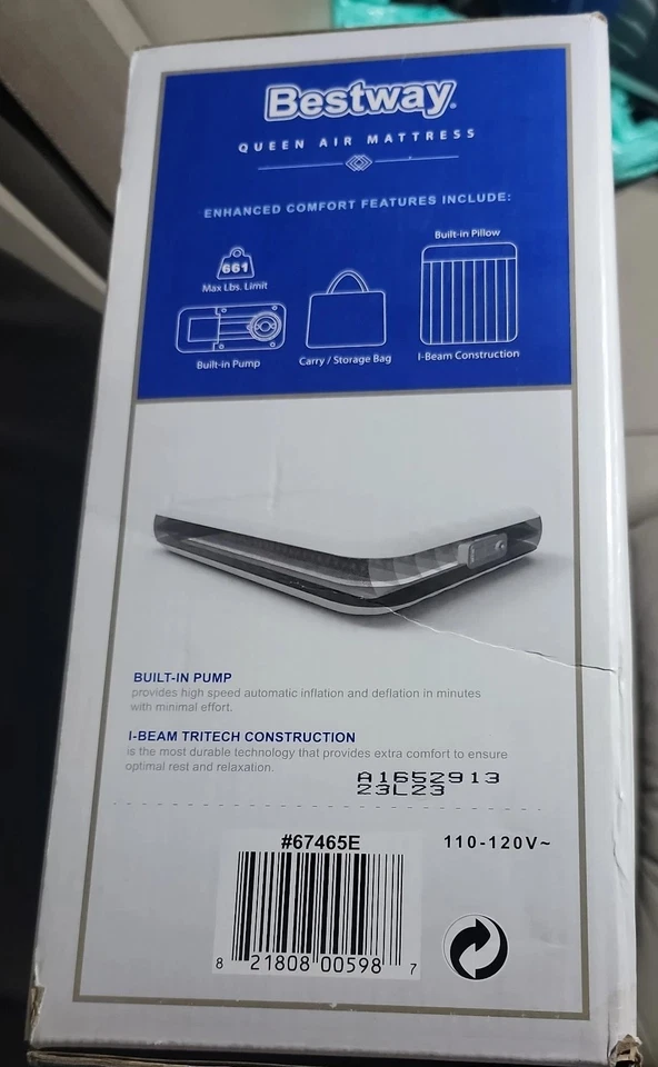 SEALED! NIB! Bestway Aerolax Raised Air Mattress Queen Sz #67465E in Black. R2S! - Image 2 of 4