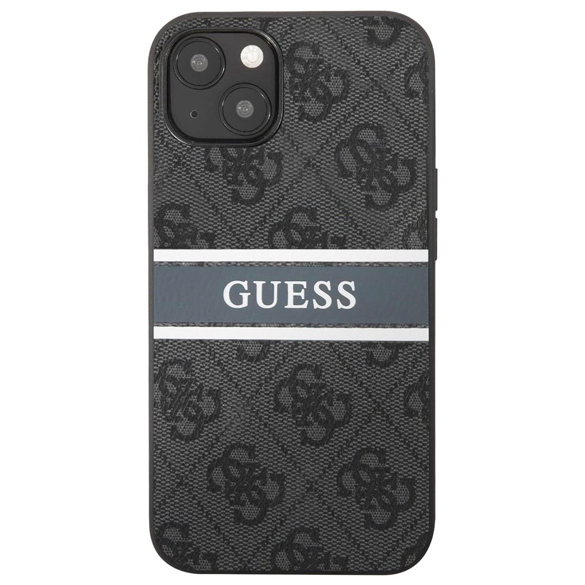 Étui iPhone 13 Mini Guess haut de gamme gris finition Premium 4G Stripe
