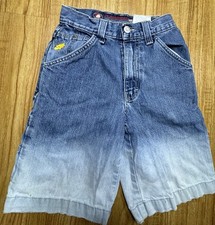 Flamehead JNCO Vtg Boys Youth Size 8 Y Faded Black Denim Skater Baggy Shorts