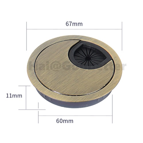 Metal Computer Desk Grommet Table Cable Tidy Wire Hole Cover 35 50 53 60 80mm - Afbeelding 32 van 39