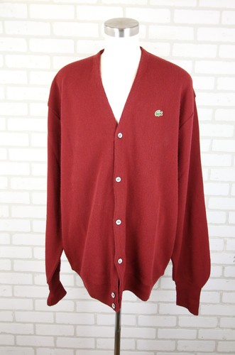 90'S IZOD acrylic knit cardigan, made in the USA, men's size XL, vintage acrylic black type Vintage Second Hand