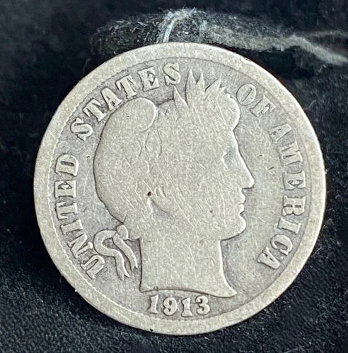 1913 10C Barber Dime | 90% Silver | US Coin
