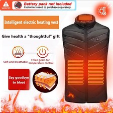 9 Zone Electric Heated Jacket USB Charging Heating Vest Body Warmer Men Clothing