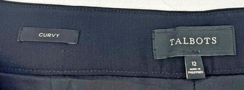 5 TALBOTS DRESS PANTS (2) NAVY BLUE, BROWN, (2) BLACK CURVY STRETCH ETC SIZE 12 - Picture 9 of 24