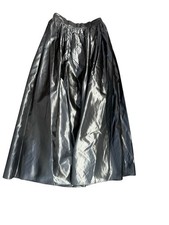 JR NITES BY CALIENDO Black Satin Maxi A-Line Skirt 10 Formal Ball Vintage Glam