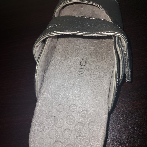 Vionic Slip On Shoes 8M Allegra Metallic Leather Adjustable Strap Arch Mules - Picture 7 of 17