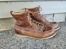 Field N Forest Independence Work Boots Mens 10.5 EE Brown Leather Moc Toe 8437