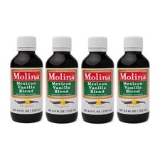 Molina Mexican Natural Vanilla Blend with Pure 4.0 Fl Oz 4 pack , Brown