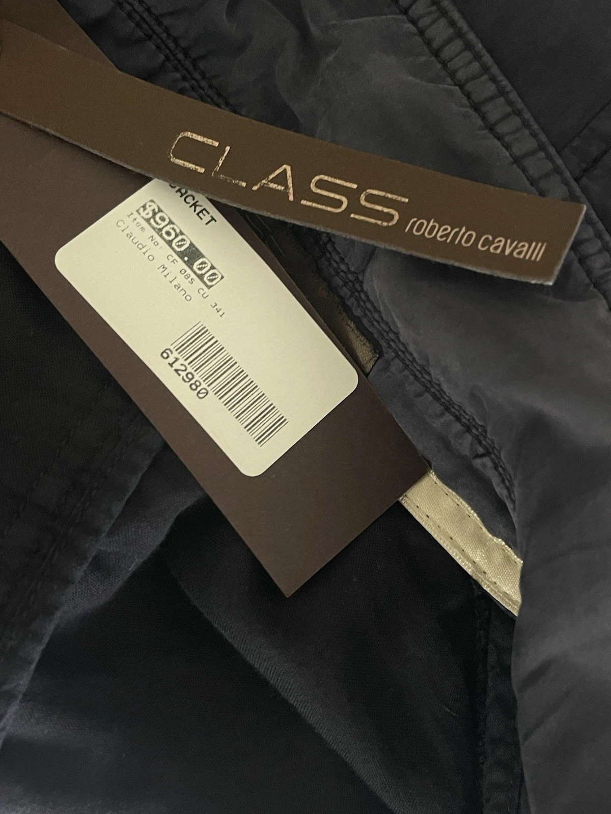 Vintage Class Roberto Cavalli Men’s Jacket IT 54 Cotton Silk Black $960 image 7