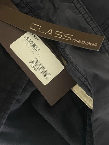 Vintage Class Roberto Cavalli Men’s Jacket IT 54 Cotton Silk Black $960 image 7