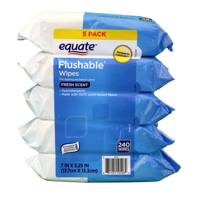 #ad #ad Equate Flushable Wet Wipes Fresh Scent 240 Wipes 5 Pack Compare to Cottonel $9.09