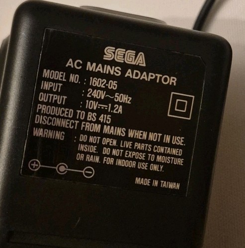 Sega Power Supply AC Mains Genuine Model 1602-5 10v-1.2A Tested Working(NEW) - Picture 4 of 6