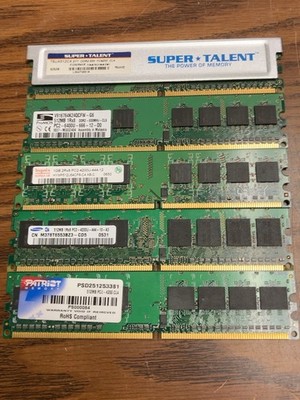 134pc DDR2 Desktop RAM Lot PC2 256MB 512MB 1GB 4.75lb Gold Recovery