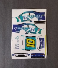 2021 Custom Jeb Burton #10 Radiate Next 1/64 Peel & Stick Decals