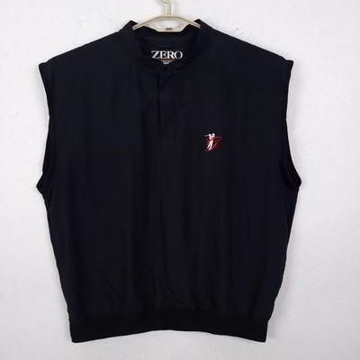 Zero Restriction Golf Vest Mens XXL Black Microfiber Pullover Windbreaker USA
