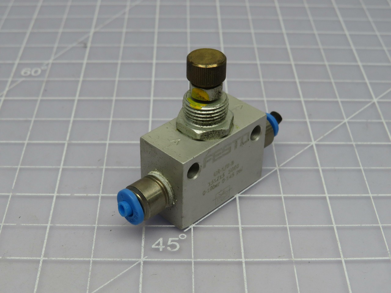 LOT OF 6 FESTO GR-1/8-B 151215 S008 FLOW CONTROL VALVES T180369