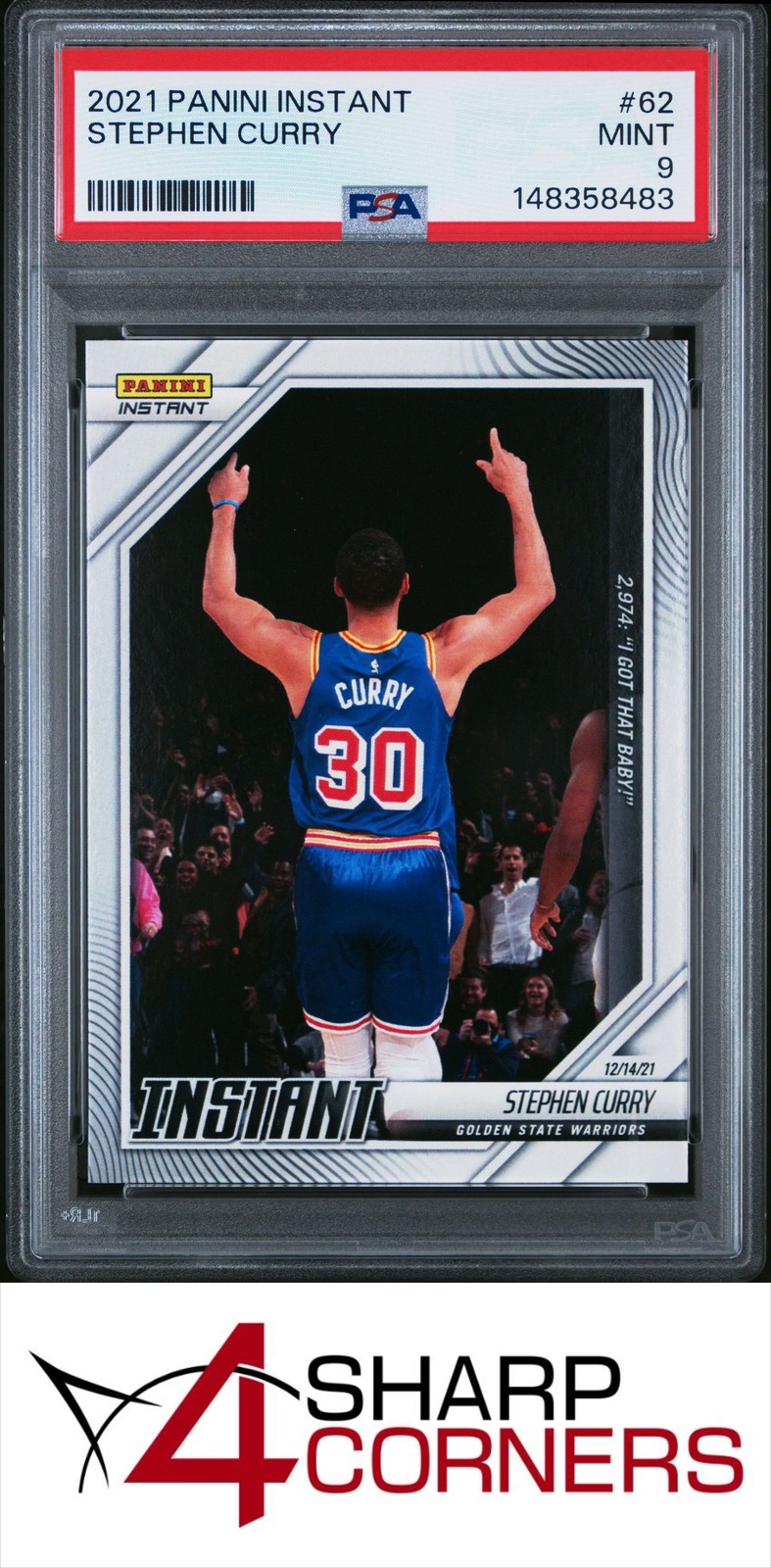 2021 PANINI INSTANT #62 STEPHEN CURRY #/4653 PSA 9