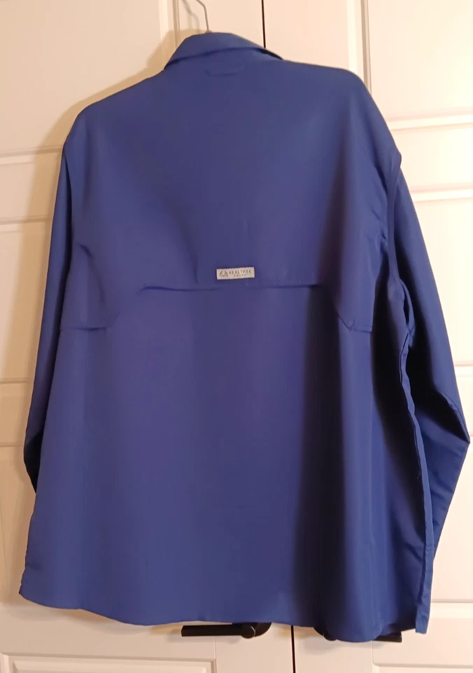 Camisa de Pesca XL Azul Claro "Realtree" Manga Larga Abotonada Poliéster Foto 2 de 4