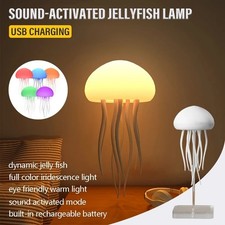 Bionic Jellyfish Night Light,USB Rechargeable with Voice Control,