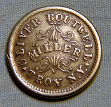 Rare Brass 1863 Civil War Token Oliver Boutwell Miller, Troy N.Y. - Lot 1110