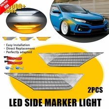 Switchback Sequential LED Marker Light Set Amber/White For 2016-2021 Honda Civic