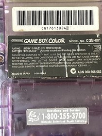 Nintendo Game Boy Color Console Atomic Purple CGB-001 Tested With Dr. Mario
