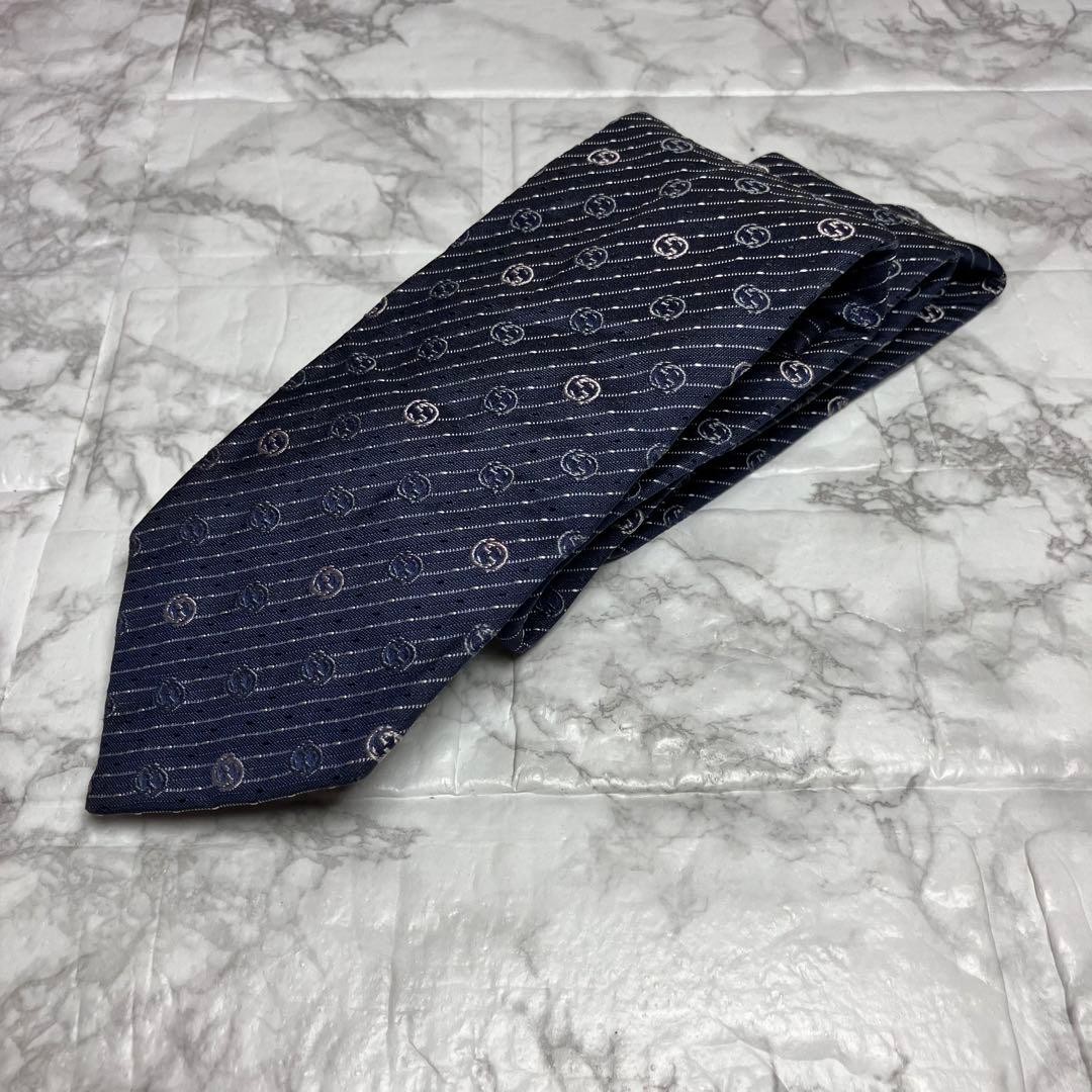 GUCCI GG pattern interlocking stripe tie Japan Im… - image 9