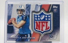 2011 Topps Jake Locker NFL SHIELD Logo Rookie Patch Card Tennessee Titans. rookie card picture