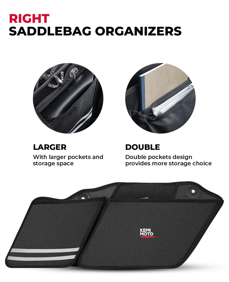 Alforjas organizadoras KemiMoto Harley Davidson Street Glide Road King 2014-2023 Foto 3 de 4