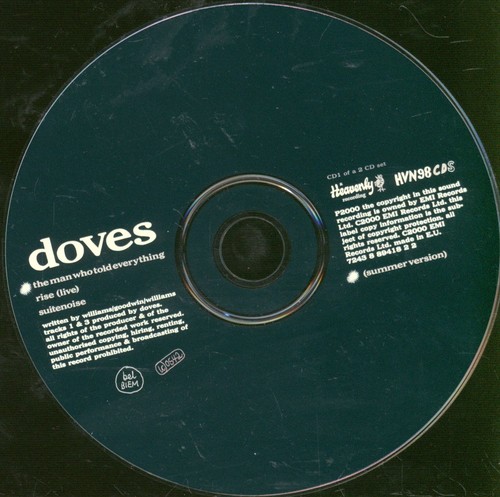 Doves Man Who Told Everything CD UK Heavenly 2000 CD Kleiner Aufkleberfleck - Bild 3 von 3