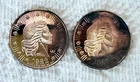 Pair of rare 1/4 Oz Silver rounds Ch Proof Like - C