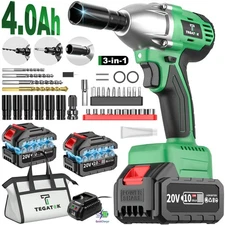 20V Cordless Electric Impact Wrench, 3-in-1 High Power Driver with Battery
