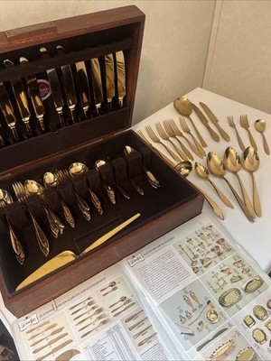  93pc Vintage Dirilyte Flatware 50pc Serves 8+ Add Ons+Box+Booklet  Pre Owned